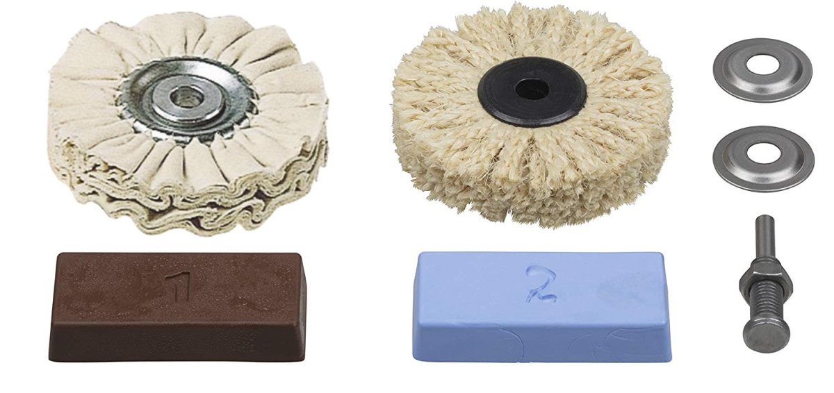 WOLFCRAFT 2179000 profesionální leštící sada, 2x kotouč, 2x leštící pasta, stopka