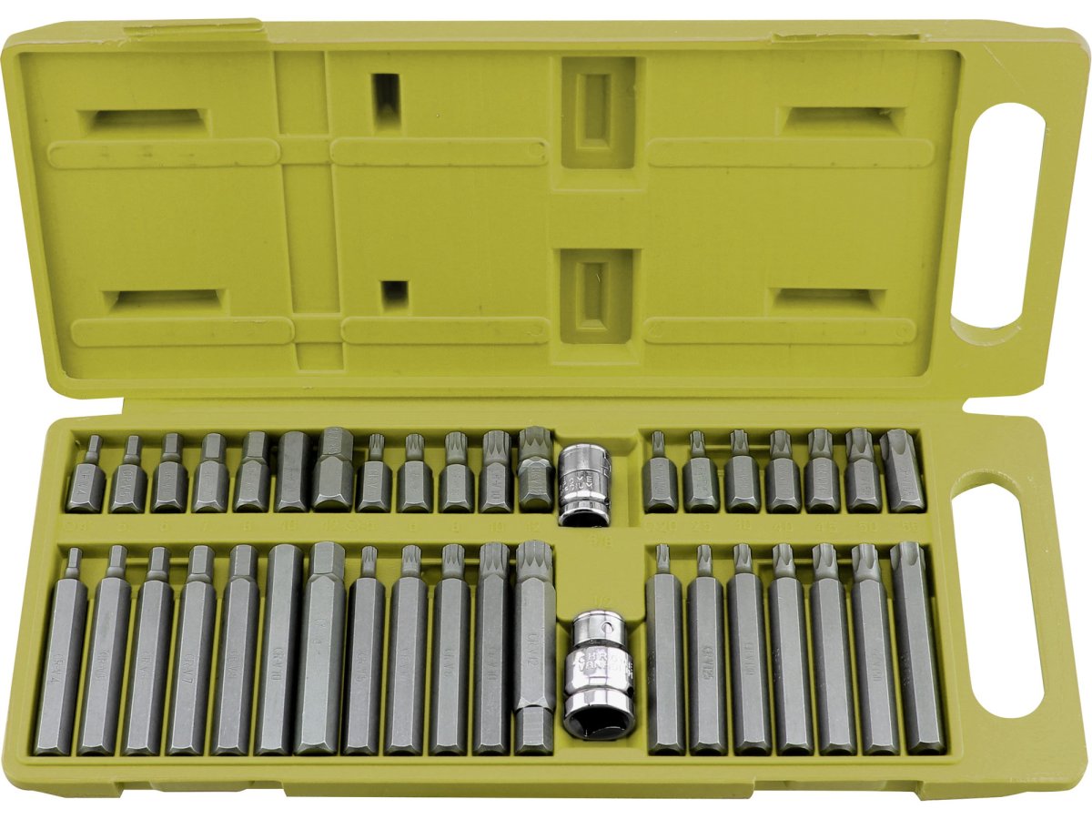 EXTOL CRAFT 6640 sada bitů s hlavicemi IMBUS, TORX, XZN 40ks CrV