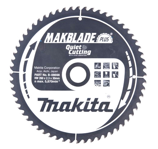 MAKITA B-08698 pilový kotouč 260x2,3x30mm 60Z HM