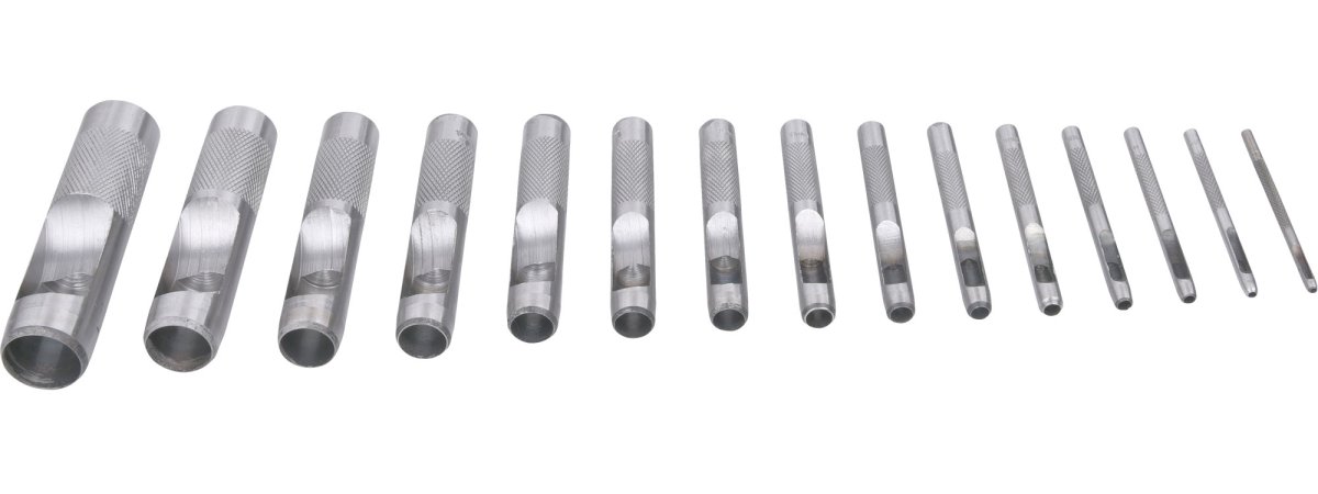 EXTOL CRAF 76700 sada výsečníků do kůže, 15ks, 2-22mm