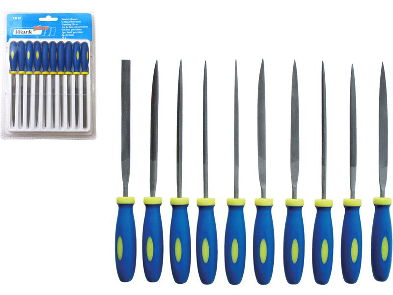 EXTOL CRAFT 8801 pilníky jehlové s plastovou rukojetí, 10ks 150mm