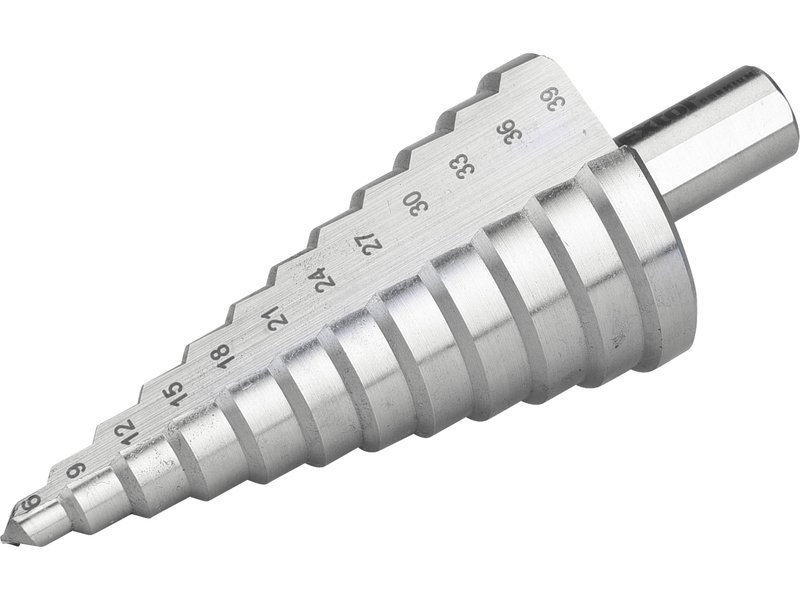 EXTOL PREMIUM 8801166 vrták stupňovitý 6-39mm, po 3mm, 12 otvorů, HSS