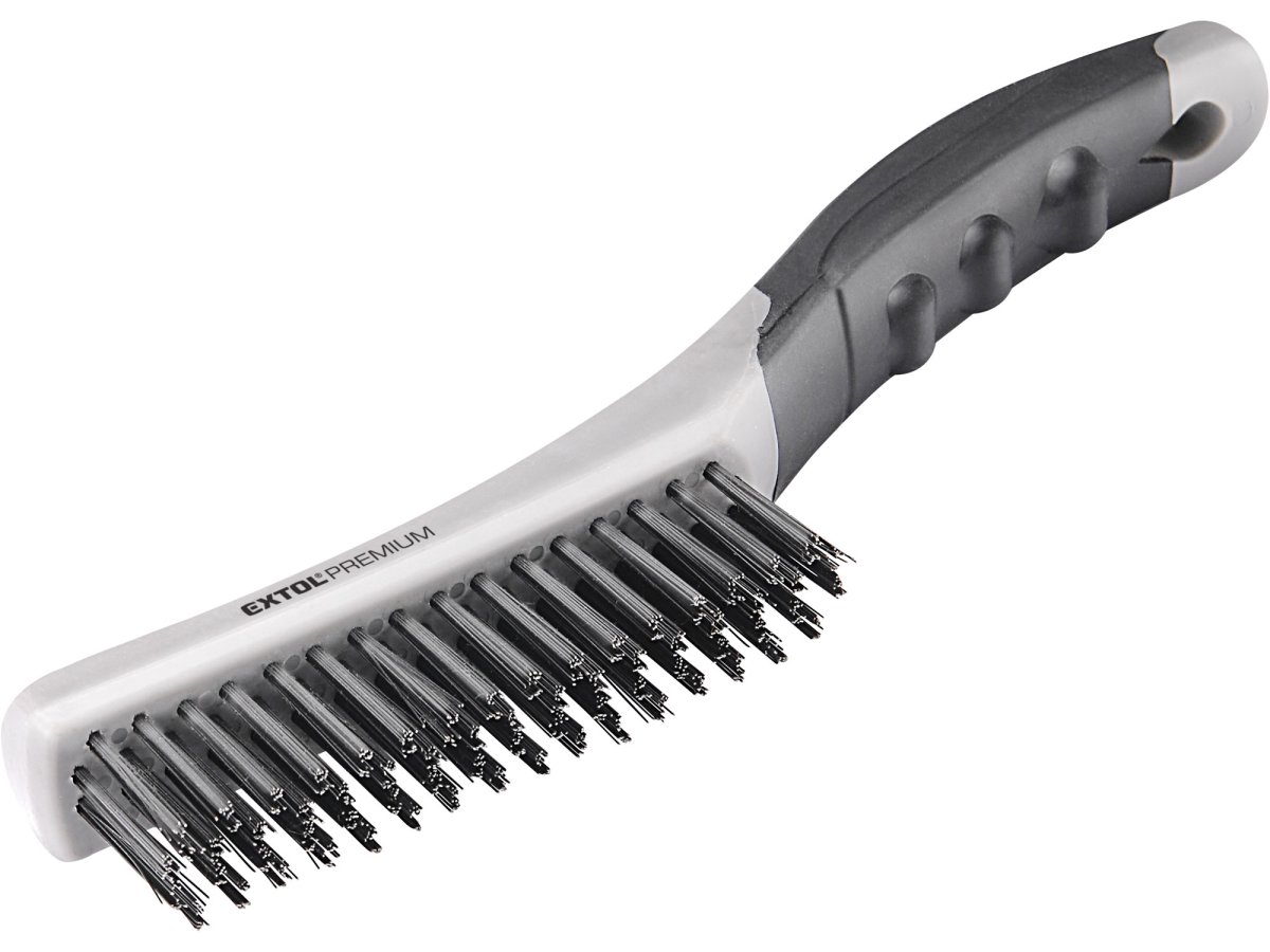 EXTOL PREMIUM 8803911 kartáč ocelový 4 řadý TPR rukojeť 250mm