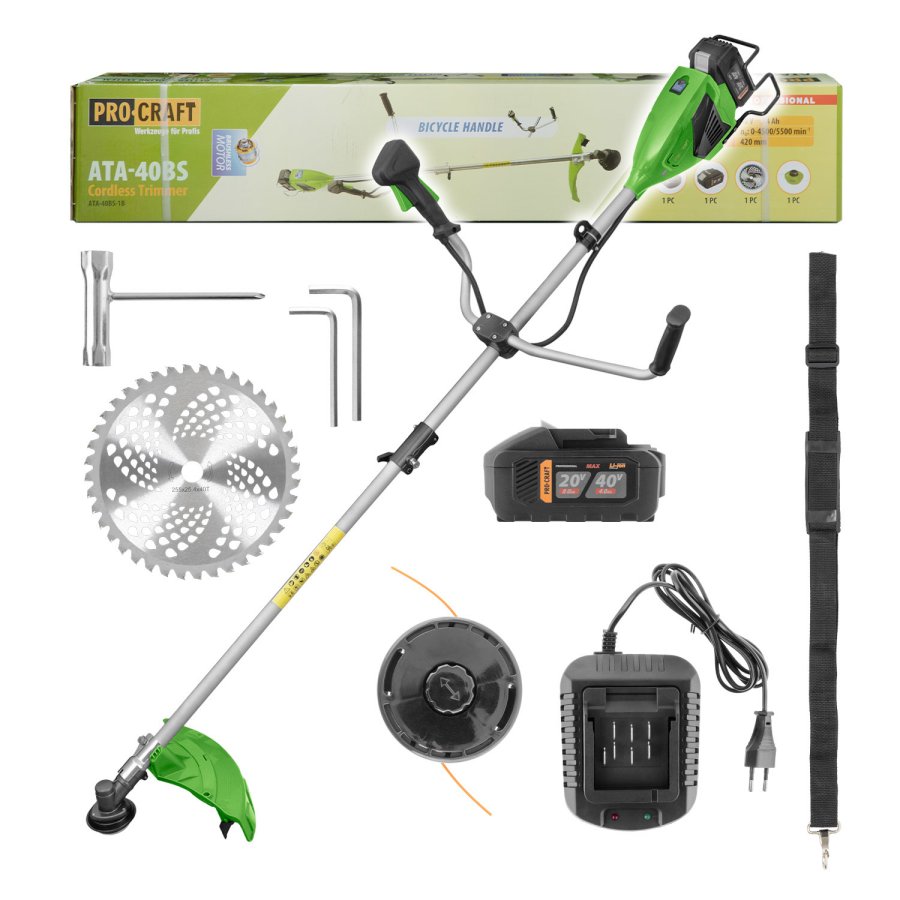 PROCRAFT ATA-40BS aku křovinořez bezuhlíkový 40V LiIon 4Ah