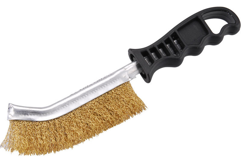 EXTOL CRAFT kartáč vlnitý mosazný drát S 0,3mm MOSAZ 240mm plastová rukojeť  960019