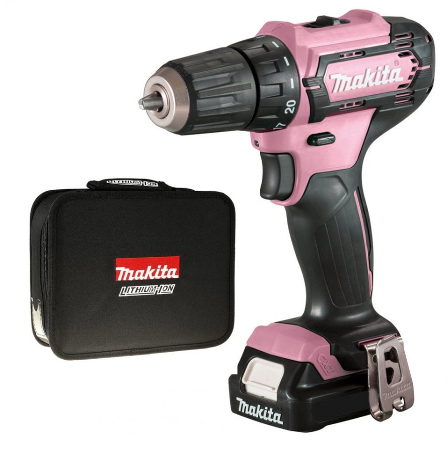 MAKITA DF333DSAP1 růžová aku vrtačka a šroubovák LiIon 12V 2Ah CXT PINK