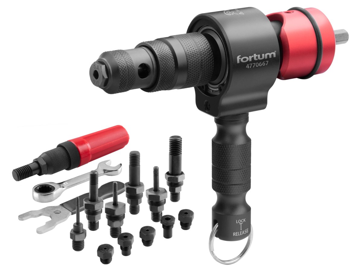 FORTUM 4770667 T-COMBO nýtovací nástavec do vrtačky na trhací nýty a nýtovací matice