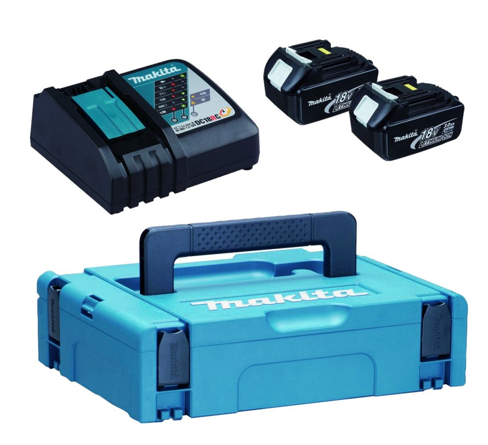 MAKITA 197952-5 LXT sada 2x baterie BL1830B 3Ah + nabíječka DC18RC+kufr Makpac, ORIGINÁL