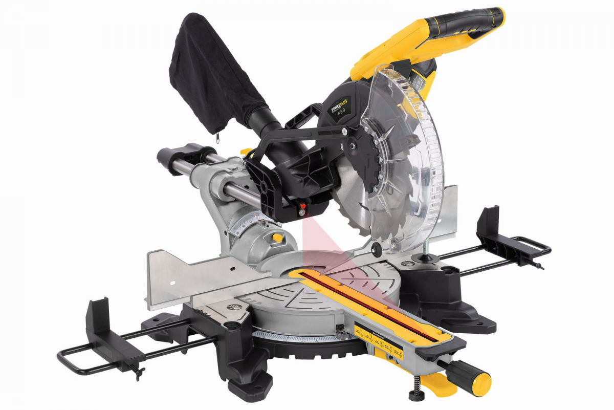 POWERPLUS POWX075740DB pokosová pila s oboustranným náklonem 254mm
