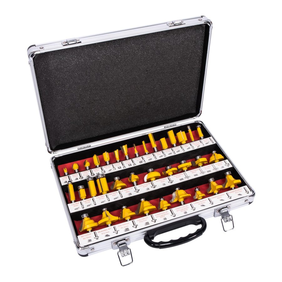 STAVTOOL P11141 sada stopkových fréz HM do horní frézky, 8mm - 35 ks Obrázek