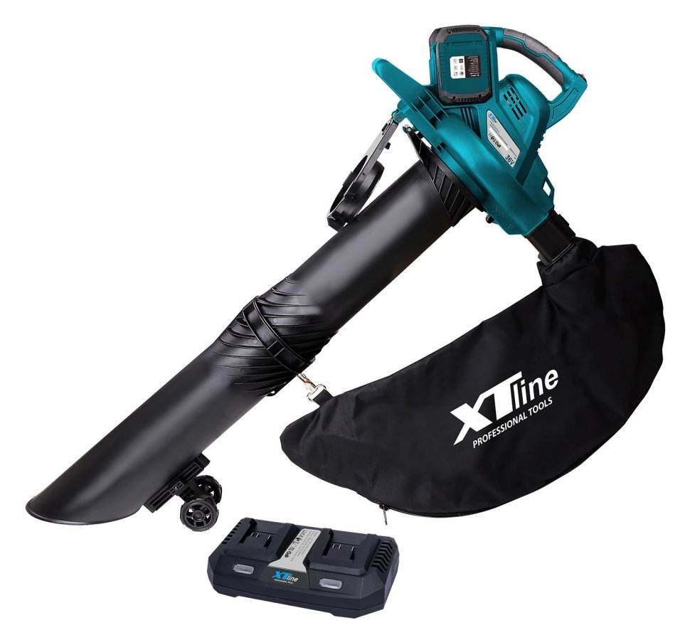 XTline XT102935-2B4B aku vysavač a fukar na listí 36V LiIon 2x18V 4Ah, nabíječka, XTpower
