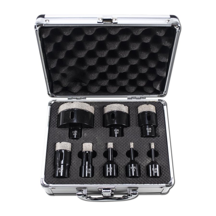 XTline XT170000 sada diamantových vykružovacích korunek 6-68mm, 8 ks M14