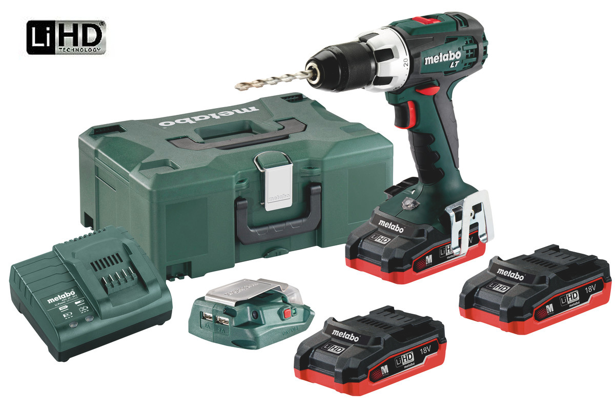 METABO BS 18 LT Set aku vrtačka 3x3,1Ah LiHD 602102770 MetaLoc