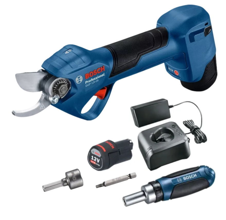 BOSCH PRO GGP 12V-25 aku nůžky na větve bezuihlíkové LiIon 12V 2x 3Ah 06008D8100