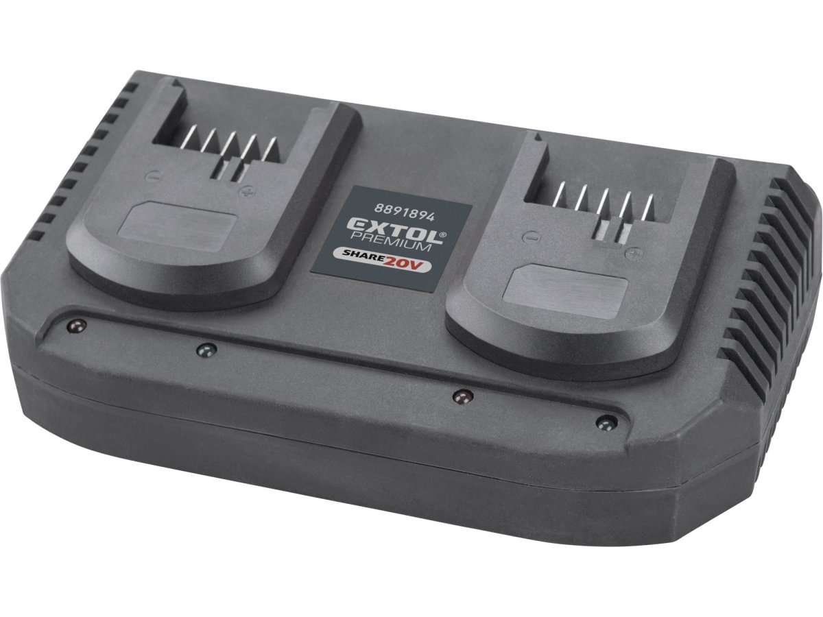 EXTOL PREMIUM 8891894 dvounabíječka 20V 2x3,5A, SHARE20V