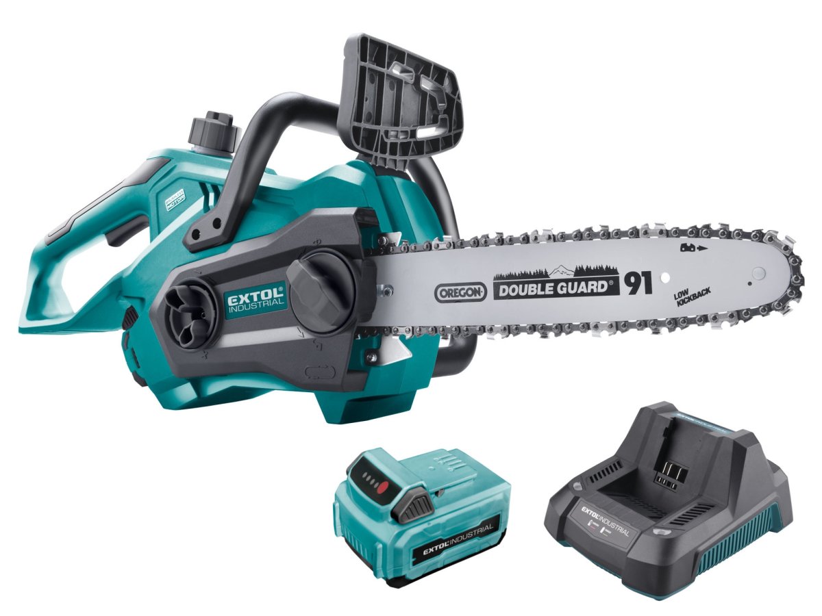 EXTOL INDUSTRIAL 8795644 aku řetězová pila, BRUSHLESS, 40V LiIon 2,5Ah, 30cm