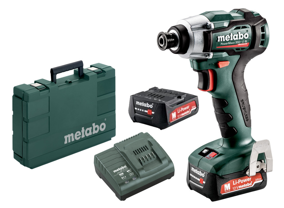METABO PowerMaxx SSD 12 BL aku rázový utahovák bezuhlíkový 2x 2Ah LiIon 601115500 Obrázek