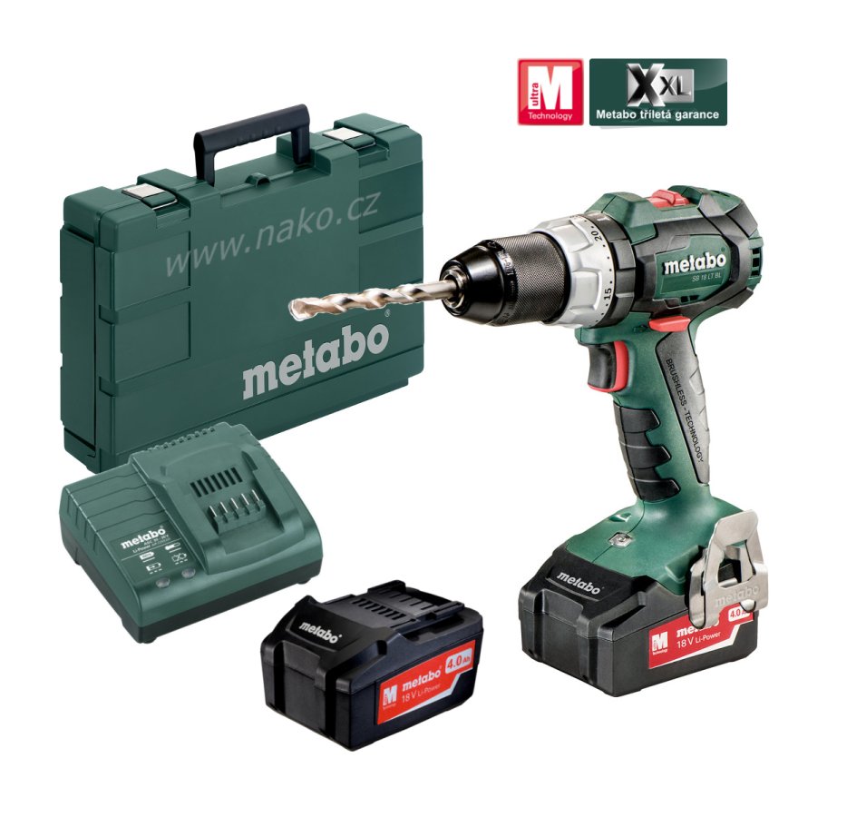 METABO SB 18 LT BL příklepová bezuhlíková aku vrtačka 2x4,0 Ah 602316500