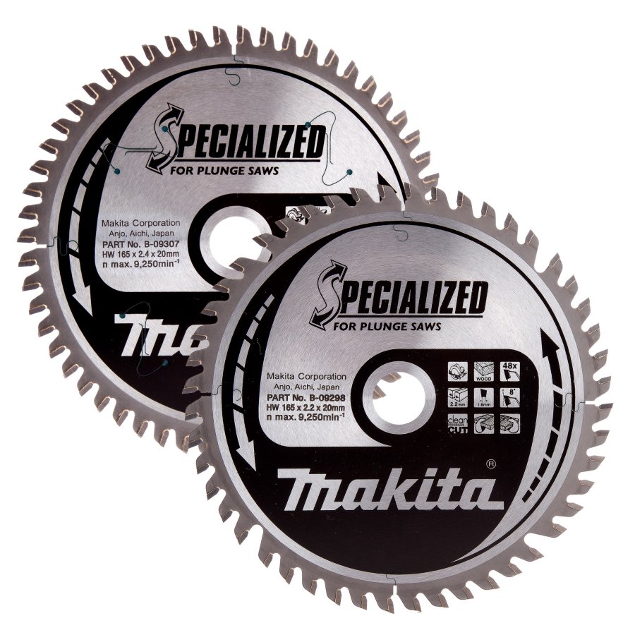 MAKITA B-49301 pilové kotouče 165x20mm 48Z+56Z STOP