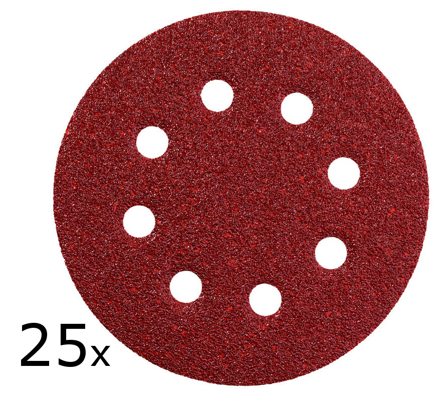 METABO 631583 sada smirkových výseků suchý zip 125mm P 60,80,120, 25ks