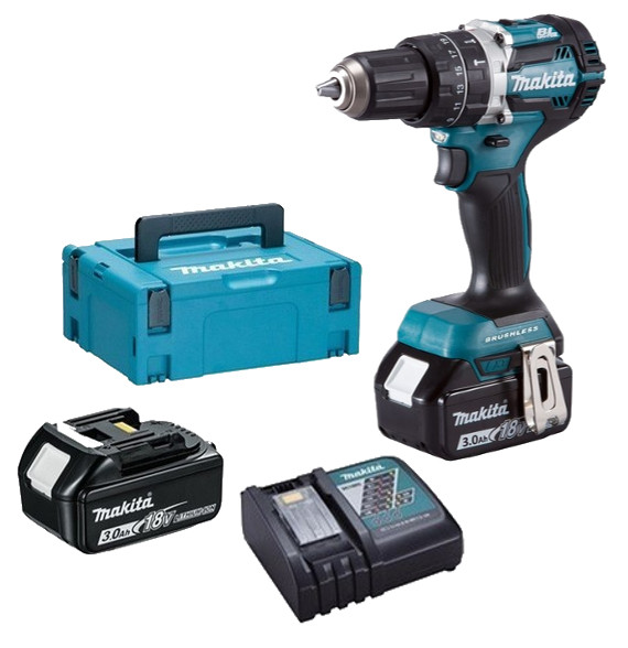 MAKITA DHP484RFJ bezuhlíková aku příklepová vrtačka 18V 2x 3,0Ah systainer
