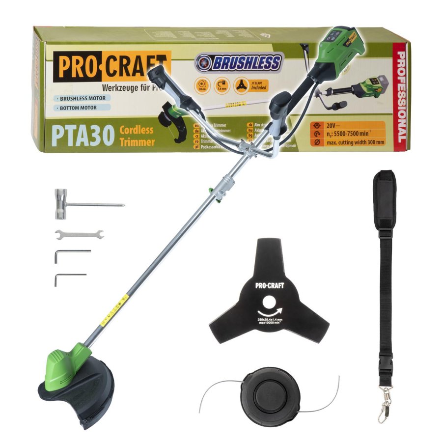PROCRAFT PTA30 aku křovinořez s dělitelnou hřídelí 20V LiIon, bez aku Obrázek