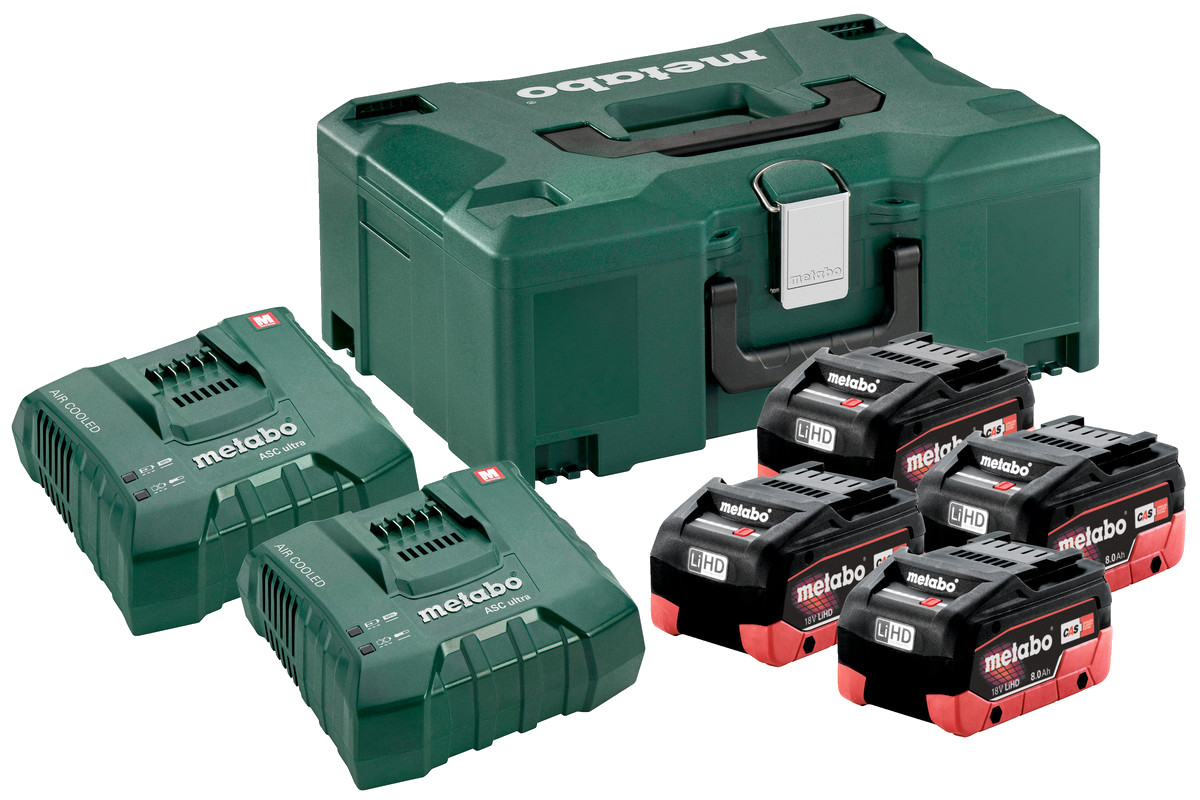 METABO základní sada LiHD 4x 8,0 Ah + 2x ASC Ultra + MetaLoc Obrázek