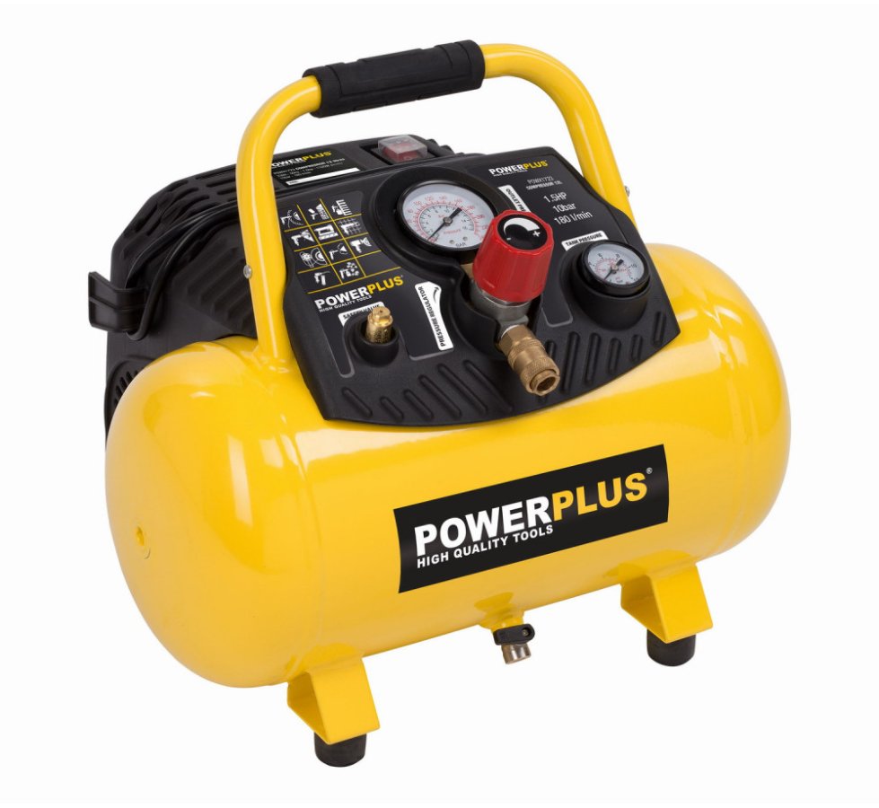 POWERPLUS POWX1723 bezolejový kompresor 12l Obrázek