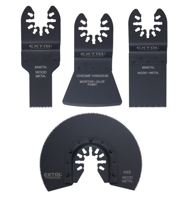 EXTOL PREMIUM 8803824 sada nástrojů do multifunkčních brusek na kov a dřevo 4ks Obrázek