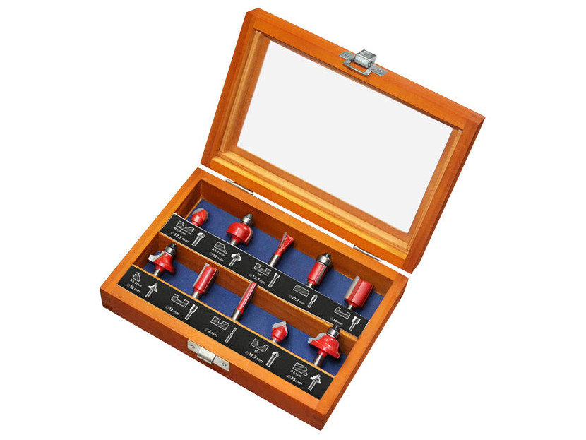 EXTOL PREMIUM 44041 sada tvarových fréz do dřeva s SK plátky, 10ks, stopka 6mm Obrázek