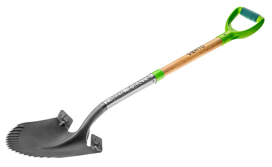 VERTO 15G001 rýč T-Rex špičatý, dřevěná násada, rukojeť Obrázek