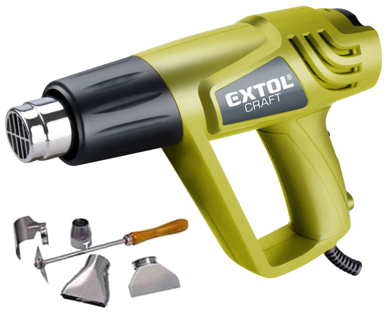 EXTOL CRAFT 411023 horkovzdušná opalovací pistole v kufru, 2000/1000W, 550/350 °C Obrázek