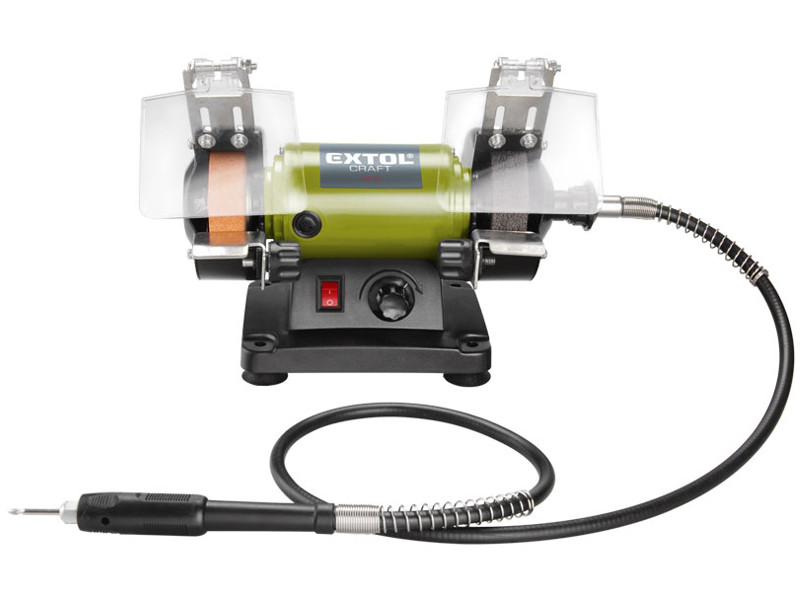 EXTOL CRAFT 410112 bruska stolní dvoukotoučová s ohebnou hřídelí 120W Obrázek