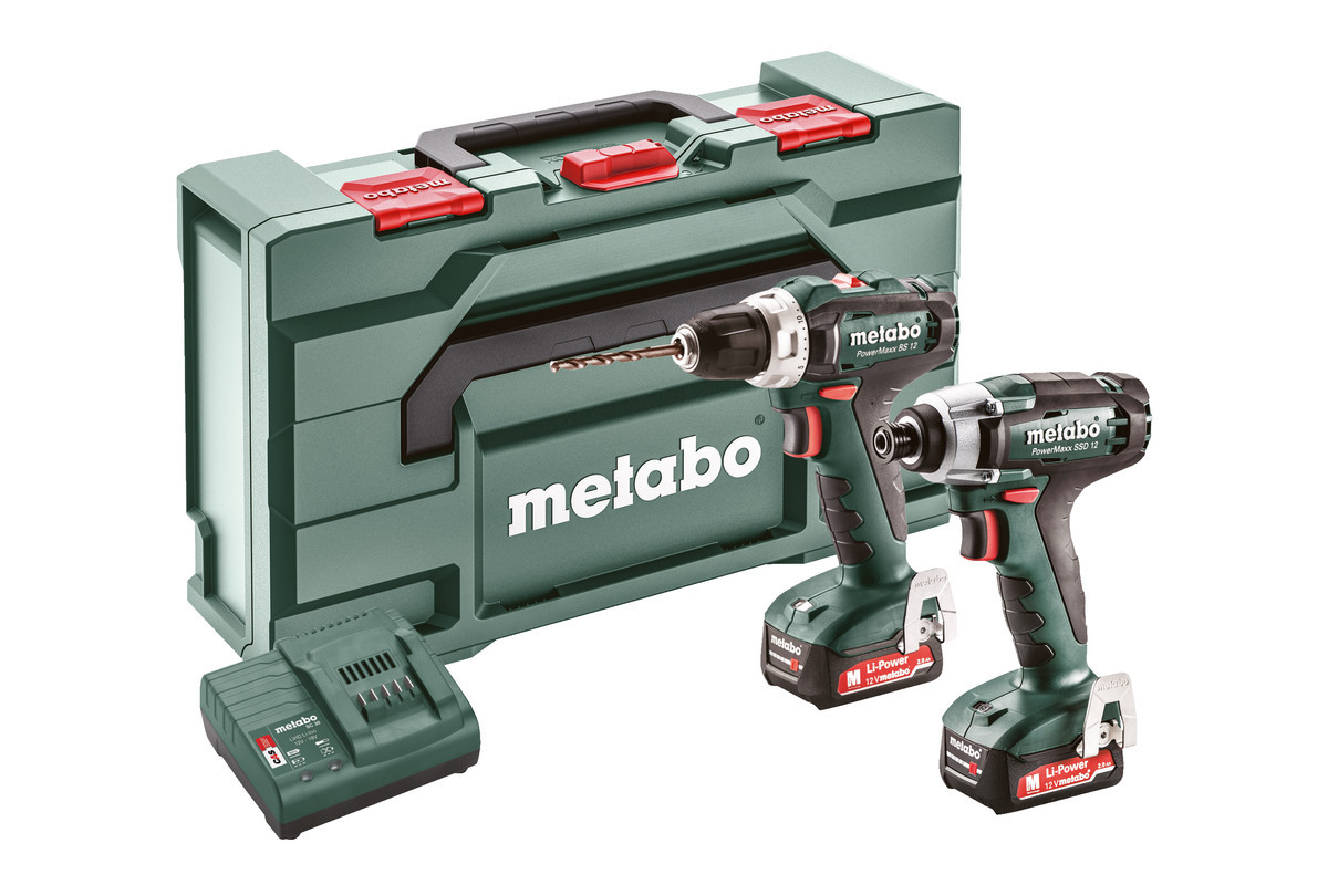 METABO Combo set 2.7.1. aku vrtačka + utahovák PowerMaxx BS 12+SSD 12, 2x2Ah, 685166000 Obrázek
