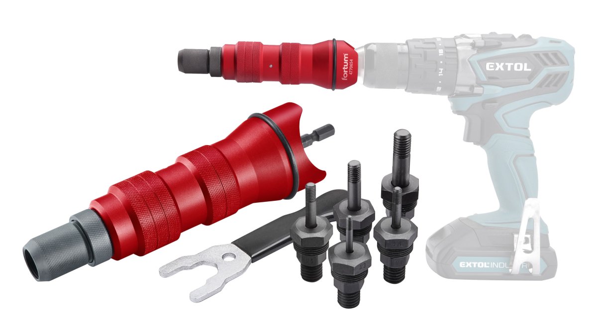 FORTUM Nástavec nýtovací CrMO pro nýtovací matice M3-M8 4770654 Obrázek