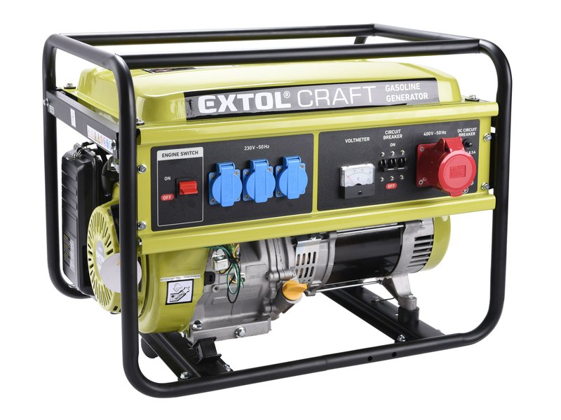 EXTOL CRAFT 421011 elektrocentrála benzínová, 13HP/5,5kW (400V) 3x1,8kW (230V) Obrázek