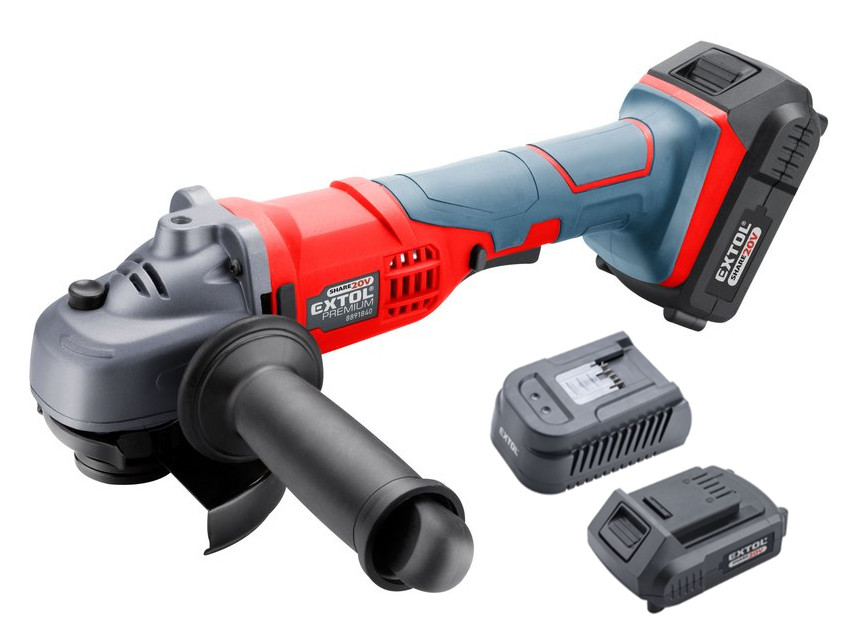 EXTOL PREMIUM 8891840 aku úhlová bruska 115mm, SHARE20V Li-ion, 2Ah Obrázek