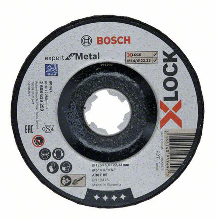 BOSCH 125x22,23mm brusný kotouč na kov Expert for Metal (6 mm) -  X-LOCK / M14 Obrázek