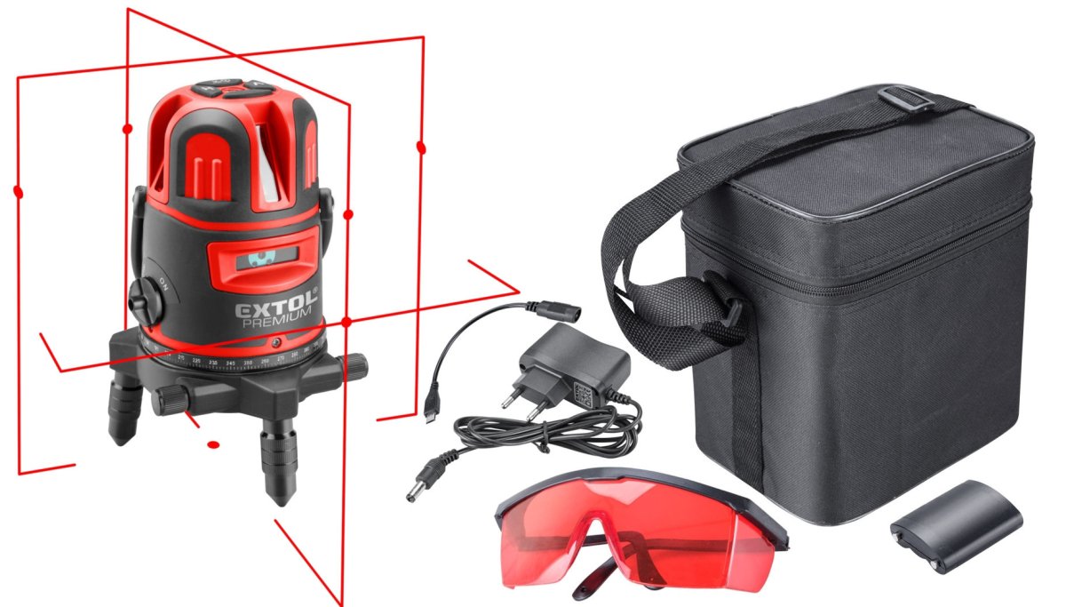 EXTOL PREMIUM 8823311 křížový samonivelační laser liniový a bodový Obrázek