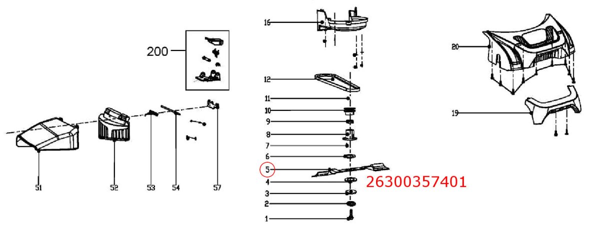 HECHT 26300357401 žací nůž pro HECHT 543 SW, 543 SWE Obrázek