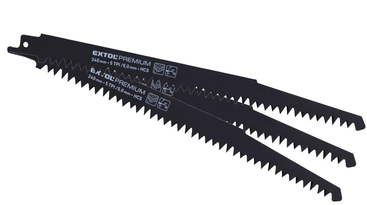 EXTOL PREMIUM 8806102 pilové listy do ocasky 3ks 240mm HCS na mokré větve Obrázek
