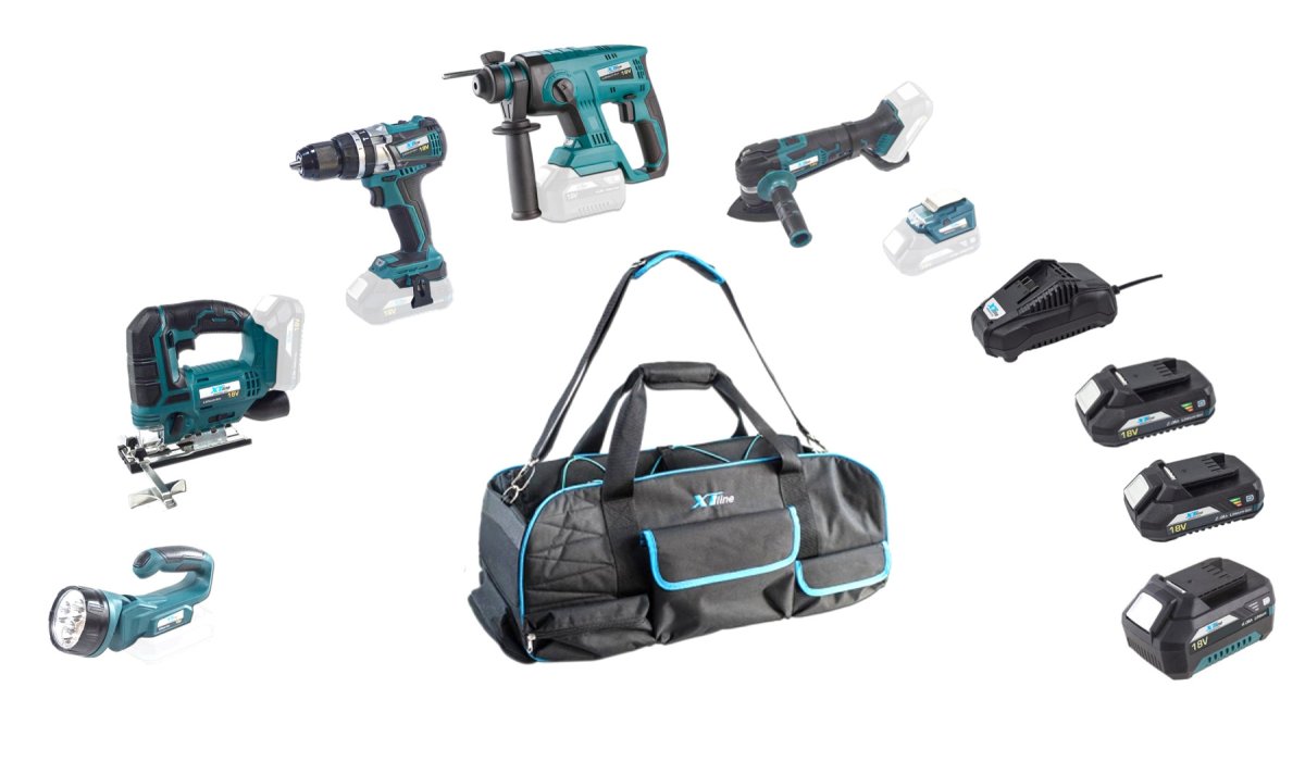 XTline XT102610 sada aku nářadí 18V LiIon 10dilů „SET 2 “ Obrázek