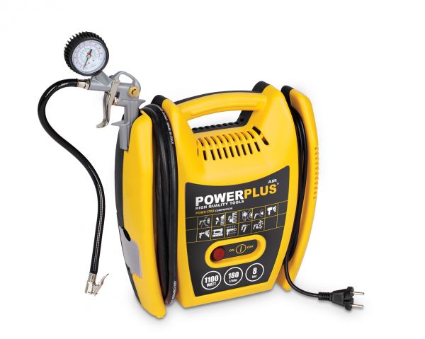 POWERPLUS POWX1705 přenosný bezolejový kompresor Obrázek
