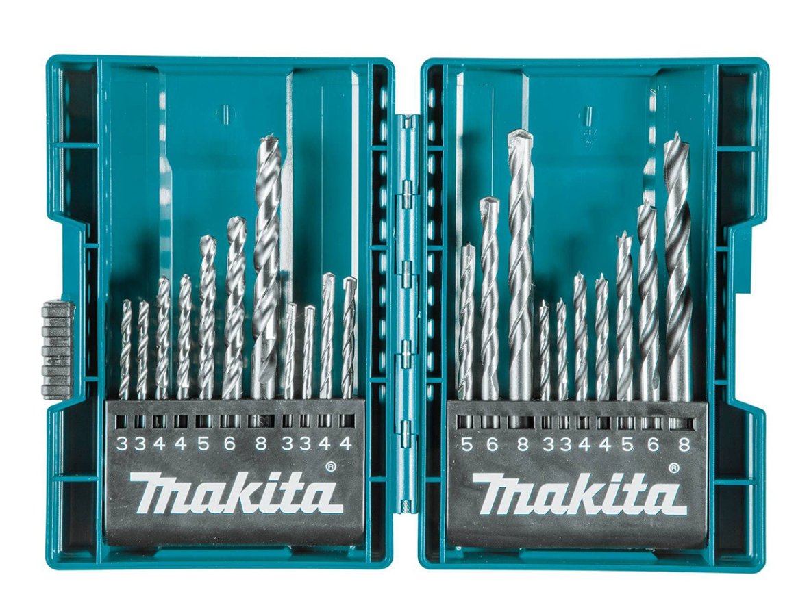 MAKITA B-44884 sada vrtáků do kovu, zdiva a dřeva s válcovou stopkou 21dílů