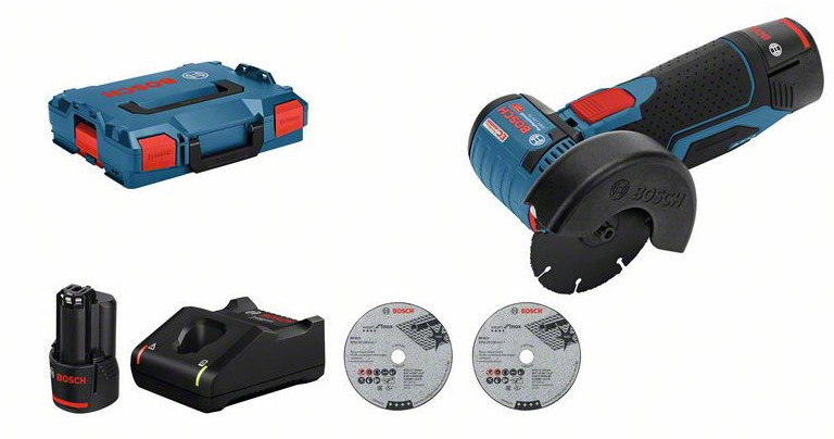 BOSCH GWS 12V-76 (2x3Ah) mini aku úhlová bruska Obrázek