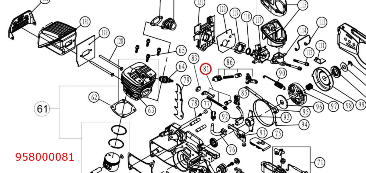 Hecht 958000081 napínák řetězu kompletní pro HECHT 958 Obrázek
