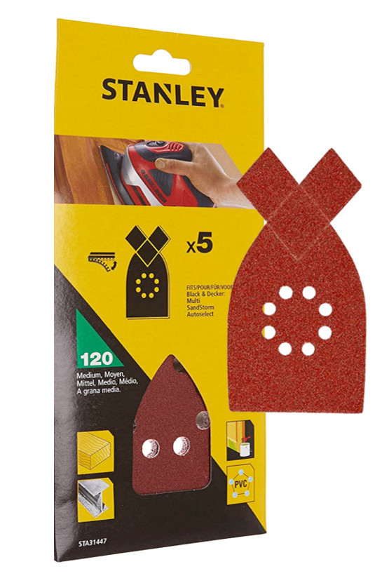 STANLEY STA31447 sada brusných papírů P120 (5 ks) Obrázek