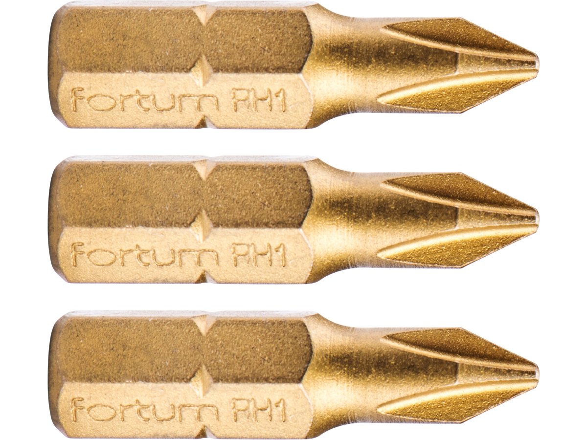 FORTUM-KITO 4741271 bit křížový PH1x25mm, S2-Titan - 3ks Obrázek
