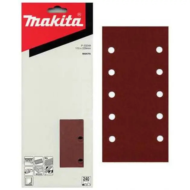 MAKITA P-33211 brusný papír se suchým zipem Z 120 115x229mm 10 děr (10ks)