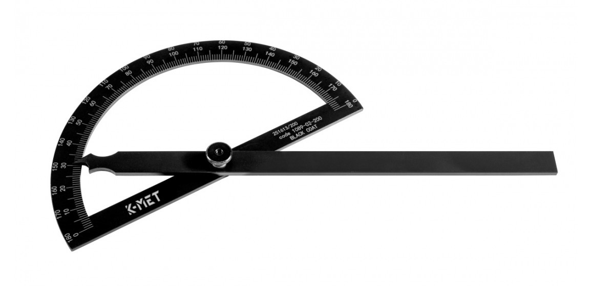 K-MET 1089-02-250 úhloměr obloukový 250x400mm BLACK COAT 180°